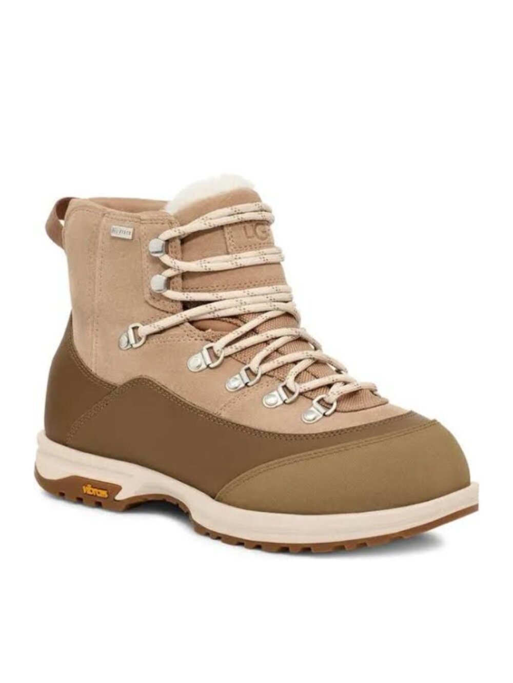 New UGG Women's Brecken Waterproof Lace Up Boot Beige Sz 8